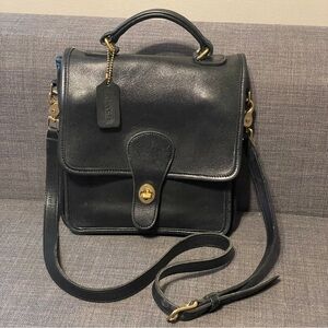 Vintage Coach Station Bag 5130 Black 1995 With Chain Tag